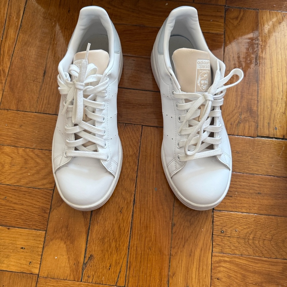 Adidas White Leather Casual Sneakers